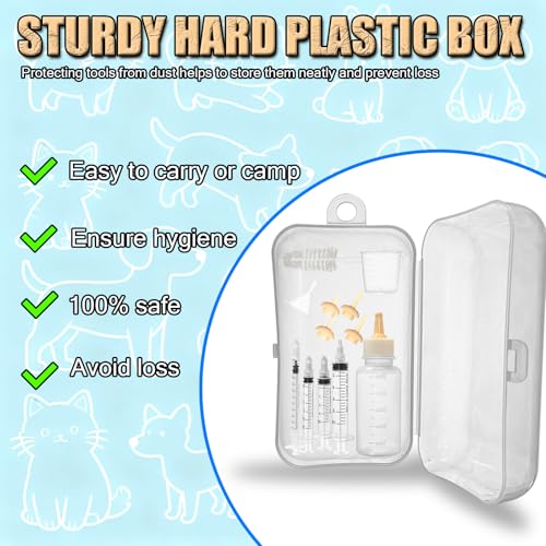 Puppy Kitten Bottle Feeding Kit, Newborn Baby Dog Cat Rabbit Feeding Bottles with Nipples Feeder Pet Nursing Kit