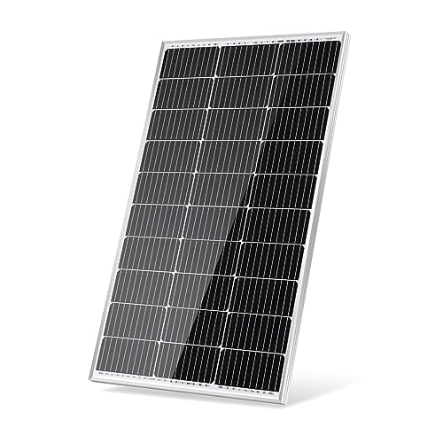 Traver Force Solar Panel 100 Watt 10BB Monocrystalline 12V Solar Panels for Home High Efficiency Solar Module Power Charger for RV Camping Cabin Marine Boat Motorhome Off-Grid Black | IP68 Connectors, IP65 Junction Box, Pre-Drilled Holes & 80% Output Afte