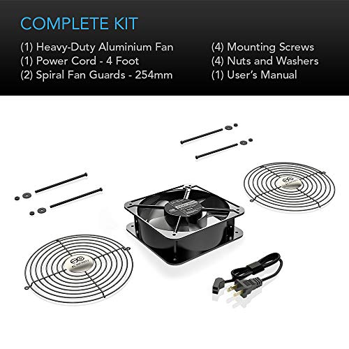 AC Infinity AXIAL 2060, Muffin Fan, 120V AC 200mm x 200mm x 60mm High Speed, for DIY Cooling Ventilation Exhaust Projects (Pack of 4) - size: Single 200 x 200 x 60 mm, High Speed (Pack of 4)