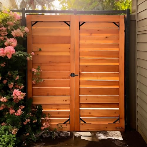 Gate Corner Brace Brackets Heavy Duty Anti Sag Gate Kit with Gate Latch for Wooden Fence Gate Hardware Kit - size: Single Door Set