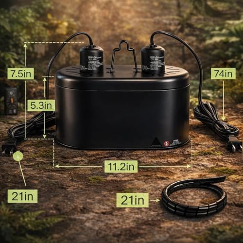 REPTI ZOO Dual Reptile Light Fixture for Reptile Dome UVB Lamp Fixture Dual Reptile Reflector Dome Lamp Cap Combo Integration Design Heat Lighting (Pack of 2) - size: 1 Count (Pack of 2)