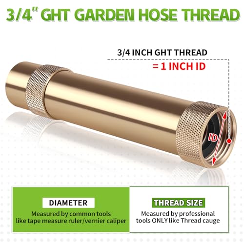 Heavy Duty Brass Twist Hose Nozzle, Adjustable Garden Water Hose Nozzle, 3/4’’ GHT Water Spray for Garden, Lawn, Car Wash & Outdoor Cleaning - style: Twist Adjustable 1