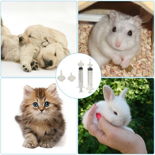Kitten Nipples for Feeding Puppy Bottle with Nipple and Syringe | Kitten Nursing Syringe Set 10 pcs Newborn Pet Nursing Kit for Cat, Dog, Squirrel, Rabbit and Other Small Animals