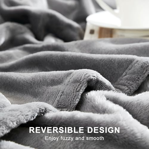 Hansleep Twin Grey Fleece Blanket, Soft Flannel Bed Blanket (Pack of 4) - color: Grey, size: Twin (60x80 Inches) (Pack of 4)