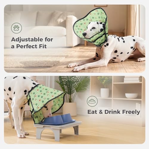 Avont 2026 Upgraded Dog Recovery Collar, Breathable Elizabethan Collar, L | Soft Dog Cone Alternative After Surgery to Stop Licking, Foldable/Adjustable/Secure-Fit for Medium Large Dogs, Avocado - color: Avocado, size: L Neck:(13.8"-18.9") Depth:(10.4")