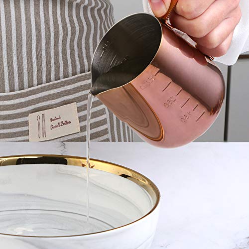 Buyer Star Milk Frother Cup Coffee Frothing Picher Barista Tools Stainless Steel Mental Cup Espresso Accessories Latte Art Steaming Kit (350ml /12oz,Rose Gold) - color: Rose Gold