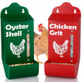 Chicken Grit and Oyster Shell Feeder Combo (Combo-Green/Red, Starter Size) - color: Combo-Green/Red