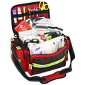 Lightning X Products Lightning X Mid-Sized First Responder EMT Bag | LXMB25 Fully Stocked Aid Kit w/ 200+ BLS Supplies - RED - color: Red
