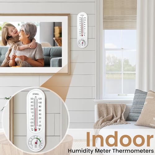 10 Pcs Indoor Outdoor Thermometer Hygrometer for Wall with ℃/℉ | Humidity Gauge Meter Monitor, with Celsius/fahrenheit, for Room Patio Greenhouse Cellar Field Cellar Garden Closet