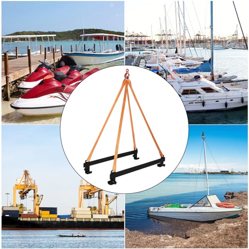1600 LB Capacity Watercraft Lift Sling, Heavy-Duty Polyester Straps with Rubber Coated Steel Bars for Lifting Jet Ski, PWC & Personal Watercraft