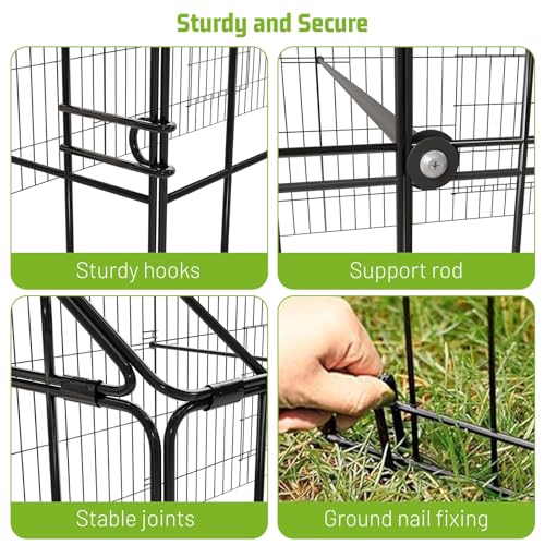 NUGRIART Metal Chicken Coop 83"x38" Chicken Run Pen with Cover | Waterproof Cover, Portable Poultry Cage, Chicken Tractor for Chickens, Ducks, Rabbits & Small Animals, Outdoor Backyard Use. - size: 83.0"L x 38.0"W x 34.0"H