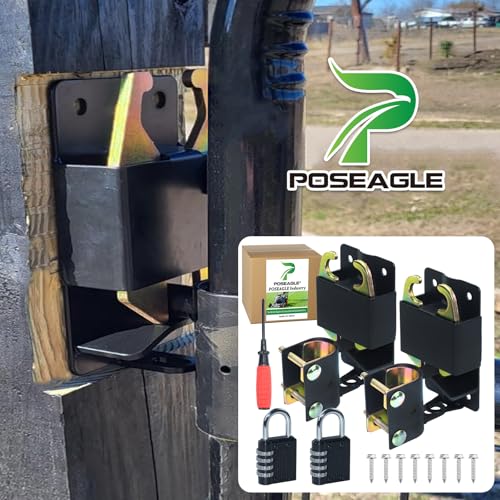 Upgraded 2 Pack 5 inch Black S16100700 Two Way Lockable Gate Latch | Include 4-Digit Combination Lock and Screwdriver for Farm Gate Latch, Metal Gates with 1-1/4" to 1-1/2" Diameter Tubes - color: A02 2xLockable Gate Latch for 1-1/4 to 1-1/2 Tubes
