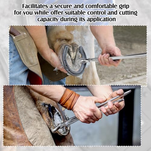 16 Inch Hoof Nippers Stainless Steel Farrier Tools Quality Hoof Trimmers with Gloves for Horse Goat Sheep Pigs Cattle Trimming Cutters Supplies Kit