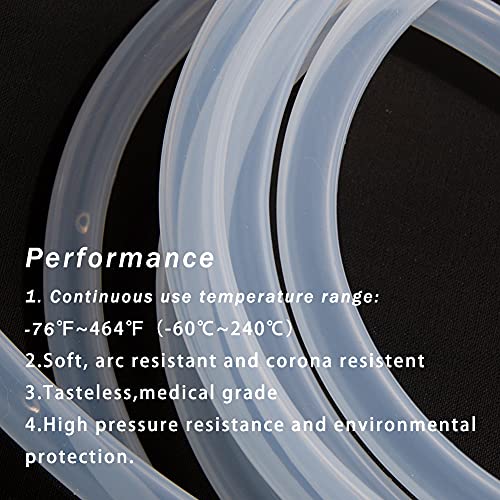 Quickun Silicone Tubing, 1/2" ID x 9/16" OD Food Grade Tubing High Temp Pure Flexible Silicone Hose Line Tube for Home Brewing, Wine Making, Beer Line, Kegerator, Aquaponics (3.28 Ft) - size: 1/2" ID-9/16" OD, style: 3.28Ft (1meter)