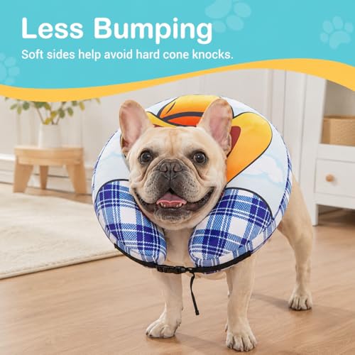 Avont Inflatable Cowboy Dog Cone Collar, Soft Recovery E-Collar | L: Neck 15.0-18.1", Width 5.1". Soft inflatable donut, washable cover, stops licking & scratching - size: L(Neck 15"-18.1")