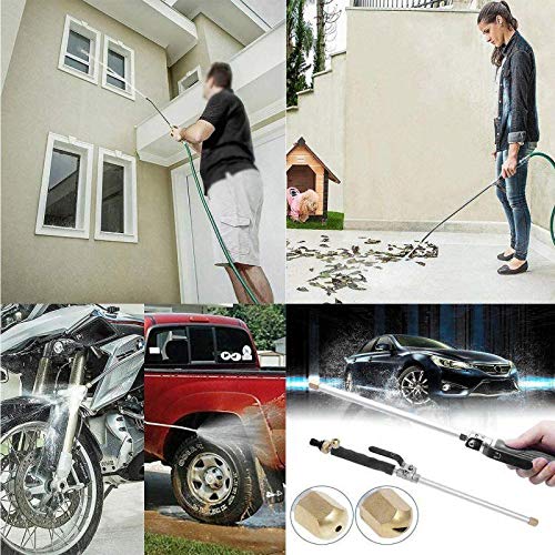 High Pressure Power Washer wand, Hydro Jet Water Hose Nozzle,Watering Sprayer Cleaning Tool, Wand Lance for Gutter Patio Car Pet Window Glass Black | Cleaning Tool Wand Lance for Gutter Patio Car Pet Window Glass - color: Black