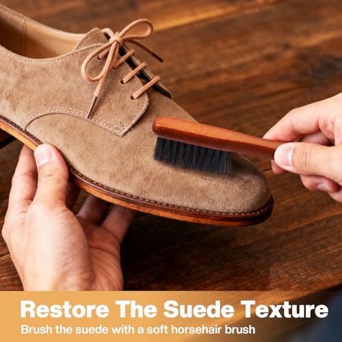 2 Pcs Suede Shoe Brush Nubuck Leather Cleaner Shoes Shine Dauber Crepe Applicators Set(2 Suede Detailing Brushes) - style: 2 Suede Detailing Brushes