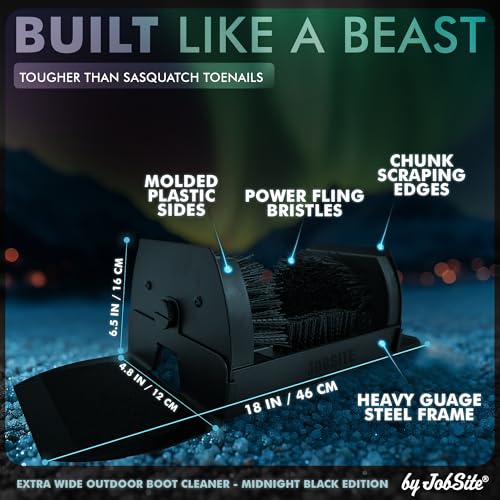 Midnight Black Boot Scrubber - Outdoor Shoe Scraper Brush - No Mount Shoe Cleaner - Sasquatch Sized - color: Midnight Black