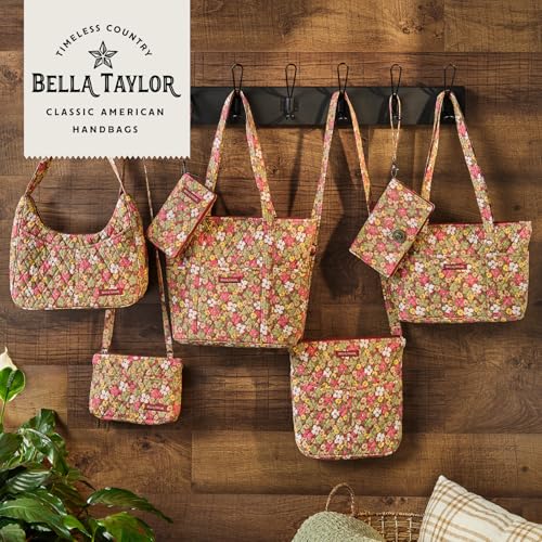 Bella Taylor Large Tote, Quilted Shoulder Bag for Women | Lightweight, 6-pocket large quilted purse, machine washable, zippered top, ultimate organization, durable construction - color: Autumn Garden