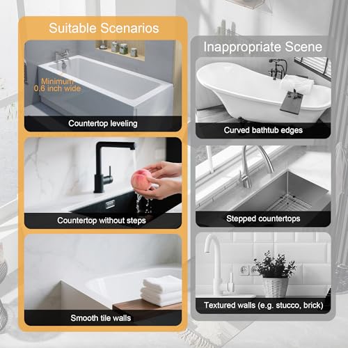 Mofason Silicone Shower Splash Guard - Bathtub Corner Water Guard 2 Pack | Clear bathtub corner splash guard; bathroom shower water guard for washbasin, tubs, sinks, shower guards to keep water in - size: 11.5" x 9.2" -2Pack