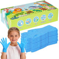 XXS Kids Nitrile Gloves, Latex & Powder Free, 4 Mil, 50 Pairs | XXS Fits Ages 3-8, Food-Grade Material, Waterproof, Textured Grip, Crafts, Painting, Cooking, Science, Messy Play - color: Blue