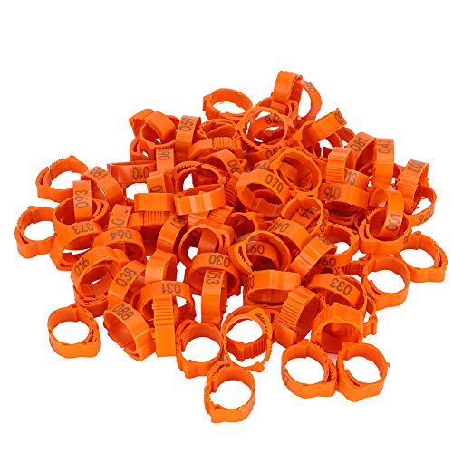 GLOGLOW Chicken Leg Rings 100PCS, 0.7-0.9 Inch Adjustable Poultry Identification Bands, Durable Plastic Foot for Chicken Ducks Geese