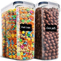 ComSaf Airtight Cereal Storage Containers with Lids 6.7Qt 2Pack, Easy Pour | Plastic Food Canister, Cereal Rice Oats Beans, Pantry Kitchen Cabinet, Dispenser with Label, Spout, Large Capacity, BPA-free - size: 6.7Qt-Rectangle