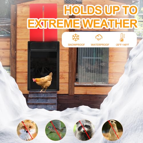 Solar Powered & USB Rechargeable Automatic Chicken Coop Door with Dual Remotes, Weatherproof Aluminum Alloy Design, 10M Reliable Range – Ideal for Poultry Keepers, Homesteaders
