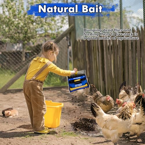 8 Pack Pre-Baited Fly Traps Outdoor Fly Bags for Patio Farm Ranch | 30g Dissolvable Bait Fly Hunter for Flying Insects, Weatherproof Outdoor Fly Bags, Fly Catcher for Chicken Coop Barn