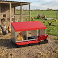 Garvee 3-Hole Roll Away Egg Collection Chicken Nesting Box | Galvanized Steel Nest Box for Laying Eggs - color: Red, size: 3 holes