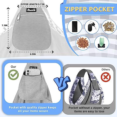 SlowTon Dog Carrier Sling - Thick Padded Shoulder Strap Adjustable, Cloud S | Dog Carriers for Small Dogs, Puppy Carrier Purse for Pet Cat with Front Zipper Pocket Safety Belt Machine Washable - color: D-Light Grey Knitted Fabric