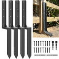 33.62" Fence Post Repair Kit, Fix Broken 4x4/6x6 Wood Post 4Pack | Anchor Ground Stakes, Thickened 11-Gauge, Heavier at 5.47lb, One-Piece, MUSE Award, No Dig, Easy Install, Powerful Support - size: AS1-U 4Pack 33.62x4.7x2"