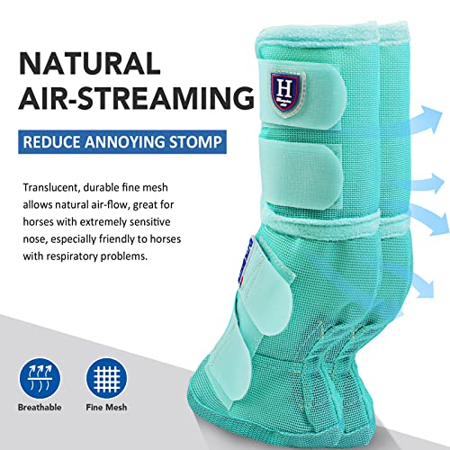Harrison Howard Horse Leg Guard Stomp Reduction Hook and Loop Closures Rubbing Prevention - color: Mint, size: Arab Medium (Pack of 4)