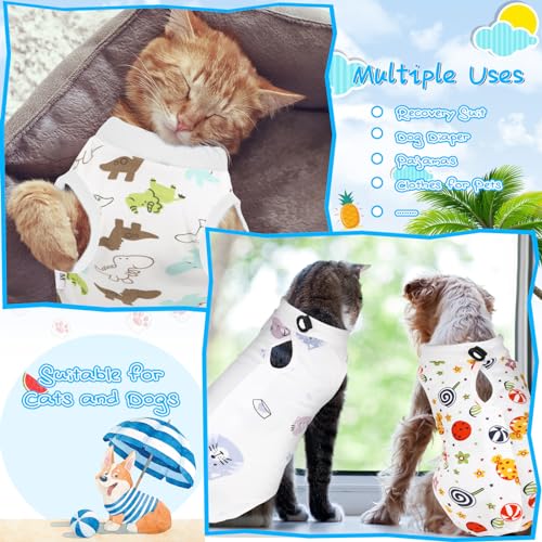 Kacctyen 6 Pack Cat Recovery Suit After Surgery Anti Licking | 6 Pack Cat Recovery Suit After Surgery Anti Licking,Animal,Medium - size: Medium, style: Animal