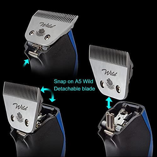 FURZONE Detachable Blade - Size 5FW Wide Blade 1/4", Made of Extra Durable Japanese Steel, Compatible with Most Andis, Oster, Wahl A5 Clippers - size: 5FW