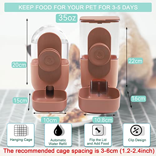 Rabbit Feeder, Bunny Water Bottle Dispenser, Pet Ferret Cage Food Bowl - color: Brown
