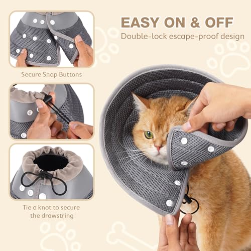 Avont Cat Cone Collar – Soft Lightweight Recovery E-Collar for Cats - Darkgrey S - color: Darkgrey, size: S(Neck: 6"-7")