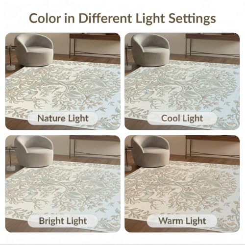 4'x6' Washable Bohemian Deer Accent Rug, Cream Non-Shedding Small Carpet Pet Friendly & Non-Slip for Playroom, Bedroom, Reading Nook | Ref:1969514 - color: Beige/Pattern 22, size: 4' x 6' (Rectangular)
