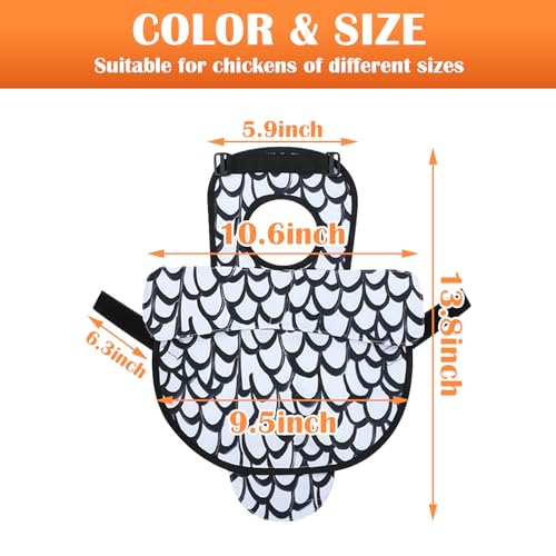 Chicken Saddles for Hens, Chicken Apron Back Protector for Hens with Adjustable Strap, Chickens Hen Mating Saddle with Wing Cover-White - color: White