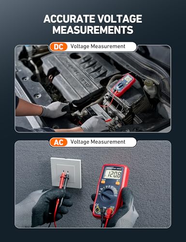 AstroAI DM130B Multimeter, 4000 Counts, Auto-Ranging, Capacitance Testing | Measures AC/DC Voltage, Current, Resistance, Capacitance, NCV, 1.5V/9V/12V Battery Modes, CAT III 600V