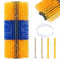 Livestock Scratch Brush, Horse Brushes Cow Scratcher, Full Massage Grooming Brush Kit, Horse Grooming Kit, Relieve Itching on the Back for Horse, Cow, Goat, Pig (Blue-Yellow)