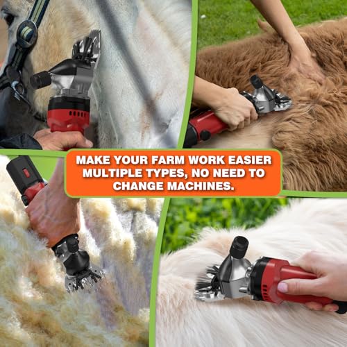 Electric Sheep Shears,600W Upgraded Professional Sheep Clippers,6 Speed Heavy Duty Shearing Clipper,13-Teeth Animal Grooming Clippers for Sheep Alpacas Goats and Thick Coat Animals - size: SheepShears