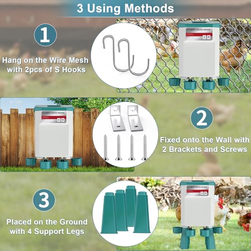 Automatic Chicken Waterer 2 Gallons, Float-Controlled Chicken Water Feeder with 4 Water Cups, 158.4-Inch Hose with 3/4'' and 1/2'' Ends, Large Poultry Waterer for Chick Quail Duck Turkey, Blue - color: Blue