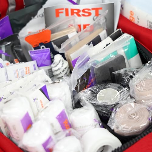Lightning X Value Compact Medic First Responder EMS/EMT Stocked Trauma Bag w/Basic Fill Kit A - RED - color: Red
