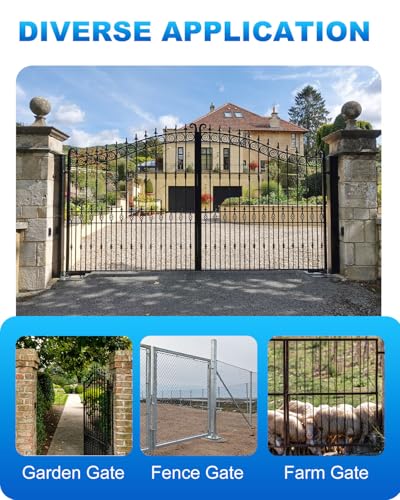 2 Pack Wall Mount Gate Hinges with 5/8" Pin Included Screws | Heavy Duty Galvanized Outdoor Metal for Fence Posts, Metal Farm & Chain Link Gate Hinges for Fences, Barns, Sheds, and Gates - size: 2 Pack
