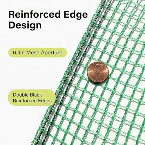 Garden Fencing 4 x 100FT,0.4" Mesh Plastic Fencing,50PCS Zip Ties | Deer Fence Temporary Fencing Snow Fence Safety Fence,Construction Fencing for Yard,Rabbits,Chicken,Dogs,Animal Barrier,Green - size: 4ft x 100 ft