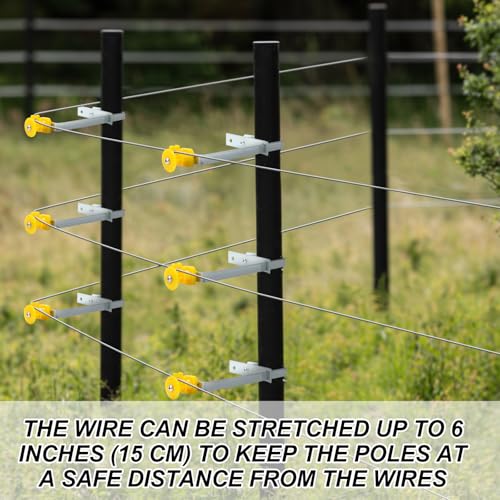 24pcs Electric Fence Insulator Tube Post Insulator for Chain Link Round or Square Tubing T Post Extended Wire Holders for Chain Link and T & U Posts Tubing Farm and Ranch Fence Systems