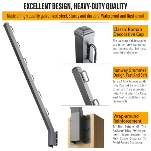 8-Pack Angle 25° Fence Post Extender, 40" Fence Barbed Wire Extend Arm，for Outdoor Fences to Increase Height, Protect Privacy and Pets Jumping Off (8, 40in-25°Angles - Wood Post) - size: 40in-25°Angles - Wood Post