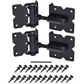 Self Closing Gate Hinges Heavy Duty, 90 Degree Adjustable, 2 Pcs | Heavy duty gate hinges fence hinges for Wooden/Vinyl/PVC Fences, with installation screws and swing adjuster tool, black - color: Black(1pcs)