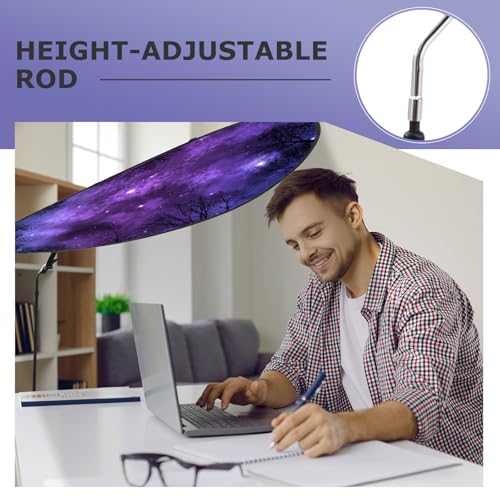 1 Pack Large Adjustable Office Cubicle and Desk Shade,51'' Portable Cubicle Light Shade with Clamp Foldable Rotatable Canopy Blocks Light or Disturbance for Working Accessories (Stars) - style: Stars